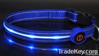 Nylon LED illuminated dog collar