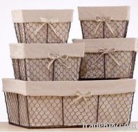 sets wire storage basket with lining hampers