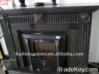 Black marble fireplace