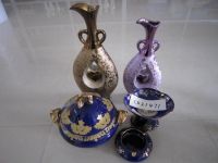 Porcelain vase, fruit plate, bowl, ashtray, table lamp, candle holder