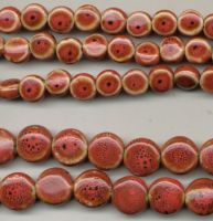ceramic beads in red color
