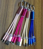 Key Chain 3 in 1 Metal USB Cables, 13cm mutifunction USB cable