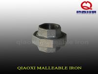 black galvanized  malleable iron pipe fitting  union