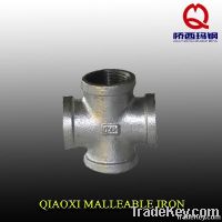 banded galvanized malleable iron cast pipe fitting cross