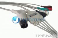 One piece 3-lead ECG Cable with leadwires