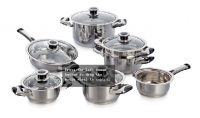 HIGH QUALITY 12PCS WIDE EDGE STAINLESS STEEL COOKWARE SET
