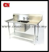 SS 304 SINGLE/DOUBLE/TRIPLE BOWL SINK WITH BACKSPLASH