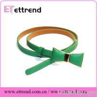 Green fashion women belt with bow buckle