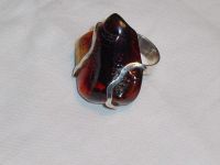 Silver Ring with natural baltic amber