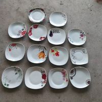 8inch square ceramic soup plate porcelain cheaper plate with  decal