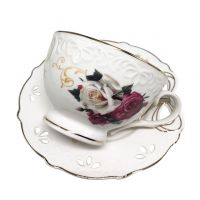 Fine porcelain best turkish butterfly tea cup and saucer set