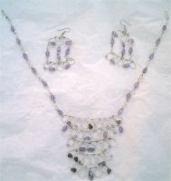 Amethyst Necklace and Earring Set