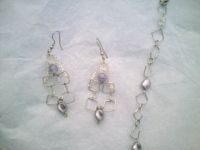 Swarvoski Wave Pearl Necklace and Earrings