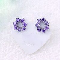 fashion silver cubic stud post earring jewelry