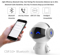 Lucky Robot Bluetooth Speaker With Power Bank -new Date Mini Portable Robot Smart Blueototh Speaker With Power Bank Function (white/black)