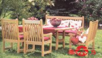 outdoor wooden chair and table