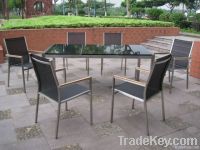 Garden stainless steel table, dining chair