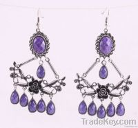 silver large earrings drop