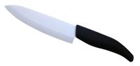 Zirconium ceramic knife with white blade and black plump ABS handle