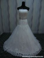 2015 New Arrival Crystal and Pearl Beaded  White /ivory lace Wedding dress made in China  Long Train Bridal Wedding dress