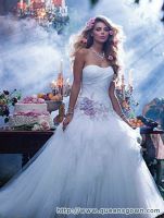 2015 New FashionHigh Quality Custom Aline  White /ivoryLong tain Wedding dress made in China