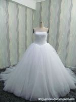 2015 New Fashion Ball Gown Crystal and Pearl Beaded  White /ivory lace Wedding dress made in China