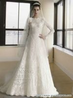 2014 Elegant and Romantic Luxury long-sleeved Fishtail Muslim Wedding dress Lace Decorative Bridal Gown