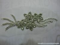 New Design Luxury Bridal bow Clear Crystal Rhinestone Trim for Garment Bags Dresses Decoration Handmade Crystal Chain