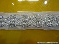 2014 new wedding bridal belt bling rhinestone beaded bridal trims for dresses