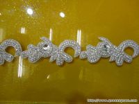 NEW ARRIVAL!Crystal Rhinestone Applique Beaded Trim for Wedding Bridal Sash, Headband and Shoe/Wholesale Bulk