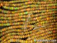 Natural Top Ethiopian Welo Fire Opal Roundel Beads Strands Necklace