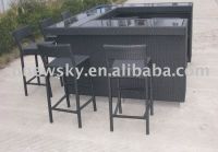 Indoor Outdoor Patio Garden Furniture with Rattan Bar Set