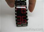 LED watch bracelet with glass fashion