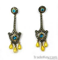 VICTORIAN CREATED STONE EARRINGS