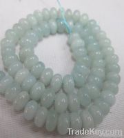 semi precious stone beads, aquarmarine 5*8mm roundel beads in 16'