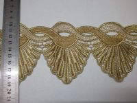 9 cm high quality gold metallic eyelet lace trim garment accessory