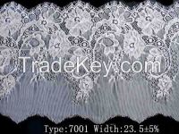 23 cm off white and black eyelash edge lace trim for lady garment dress wholesale