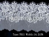 14 cm  off white and black single edge hot sale mesh lace trim lace wholesale