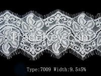 9.5 cm off white and black eyelash french lace trim and lace fabric wholesale