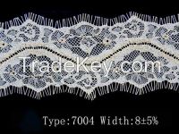 8 cm off white and black eyelash lace trim and lace fabric for wedding dress wholesale