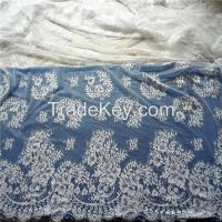 150 cm x 300 cm  Off white and Black French Wedding Dress Lace Fabric