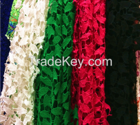 Multicolored  poly dress embroidered lace fabric