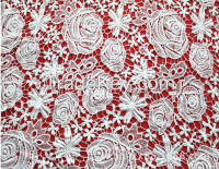 Fancy Rose swiss guipure lace fabric
