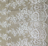 52 "High density top grade wedding dress french lace net corded African grown dress lace and fabric and trim