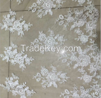 2015 new design embroidery African Lace Fabrics For Garment Net Lace Wedding Dress