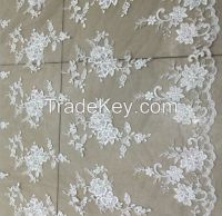 Double scallop edge high quality bridal dress wedding dress cord african lace french lace