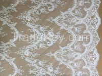 Raschel Rose eyelash lace french lace with cord wedding dress lace fabric wholesale