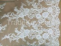 Hot style Eyelash  Corded  French wedding dress lace fabric