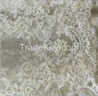 2016 Sequins embroidered lace French lace Tulle chemical lace fabric