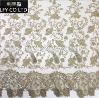 High quality embroidered French lace fabric wholesale